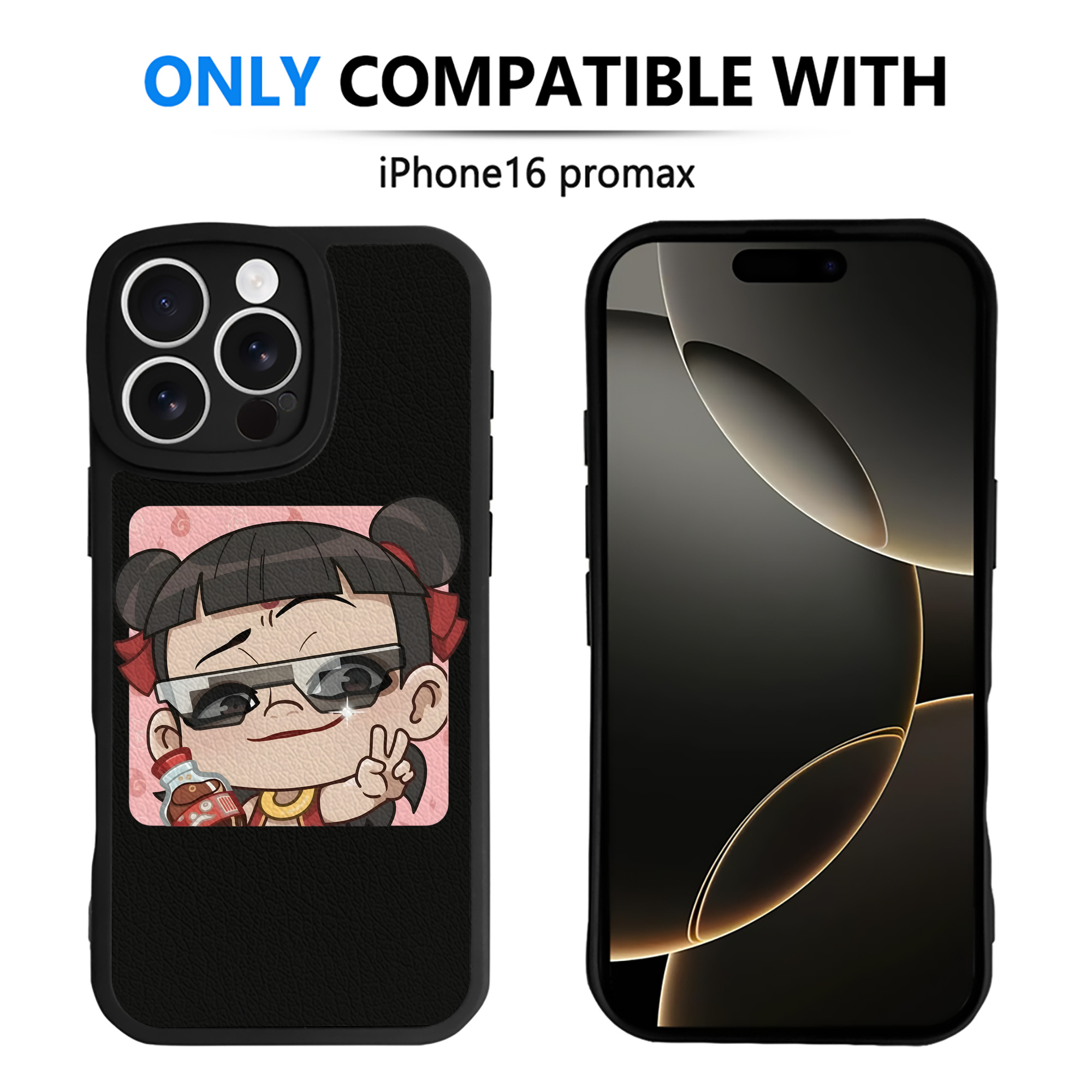 （画像用） Ne Zha 2 ナタ 魔童の大暴れ 【iPhone 16シリーズ対応】シリコンスマホケース（レザー調） 材質：シリコン